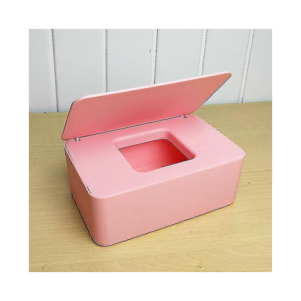 (, One Size) Wet Wipes Storage Box Wipes Dispenser Holder Tissue Storage Box Case With Lid Dustproof Pink Konhill