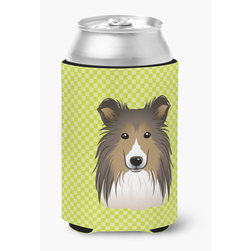 Checkerboard Lime Green Sheltie Puszka Lub Butelka Hugger BB1304CC-image