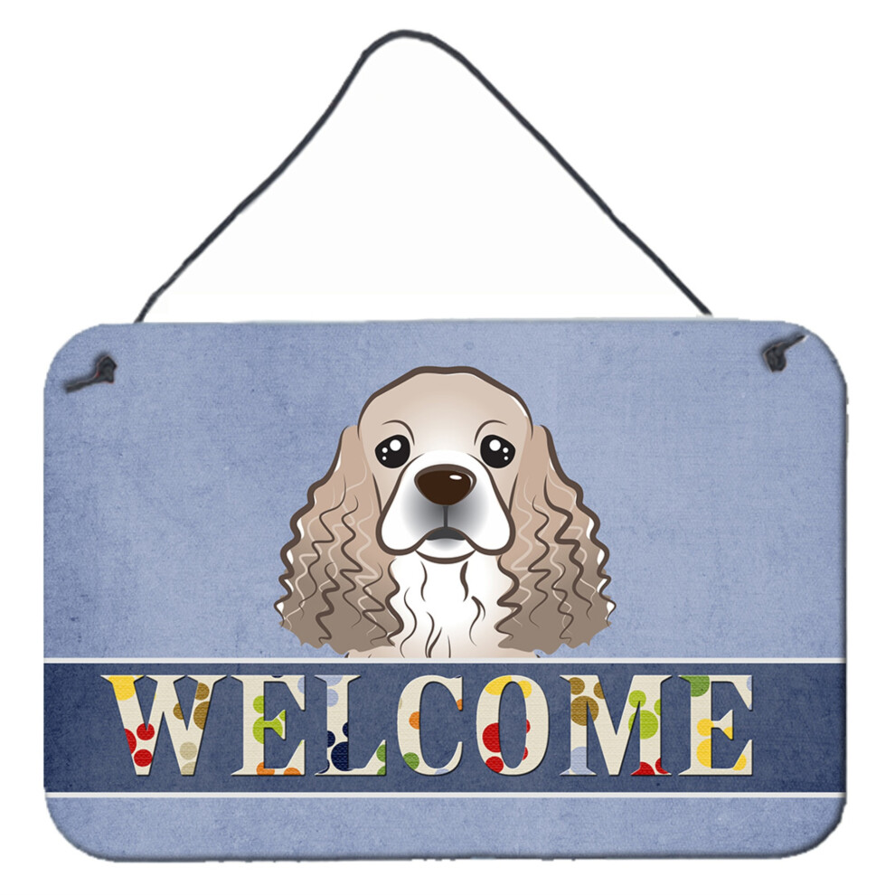 ""Caroline's Treasures BB1402DS812 Cocker Spaniel Welcome Prints Zum Aufh Ngen An Wand Oder T R, 8 X 12 Zoll, Mehrfarbig""-image
