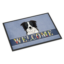 ""Caroline's Treasures BB1427JMAT Border Collie Welcome Indoor or Outdoor Mat 24 x 36"""" Multicolor""