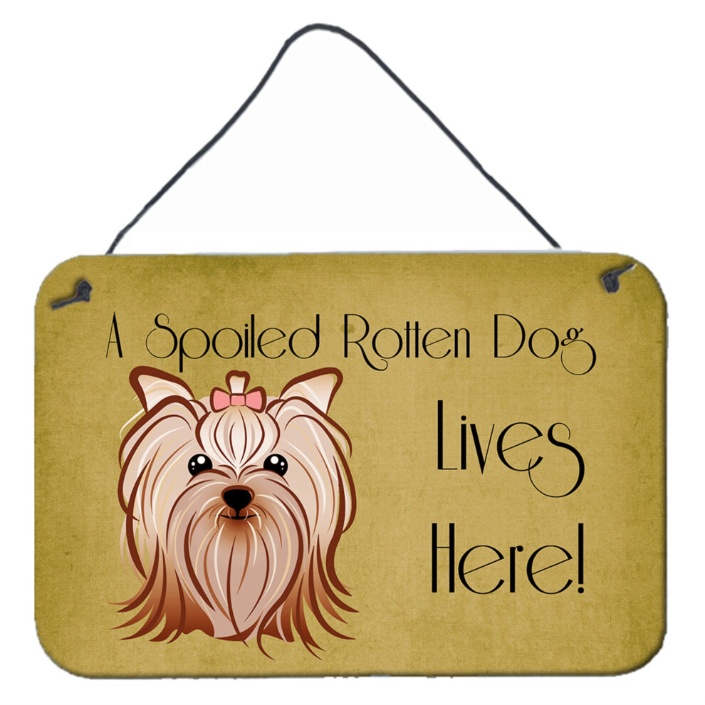 Los Tesoros De Caroline BB1452DS812 Yorkshire Terrier, Perro Mimado Que Vive Aqu . L Minas Para Colgar En La Pared O La Puerta, 20 X 30 Cm, Multi-image