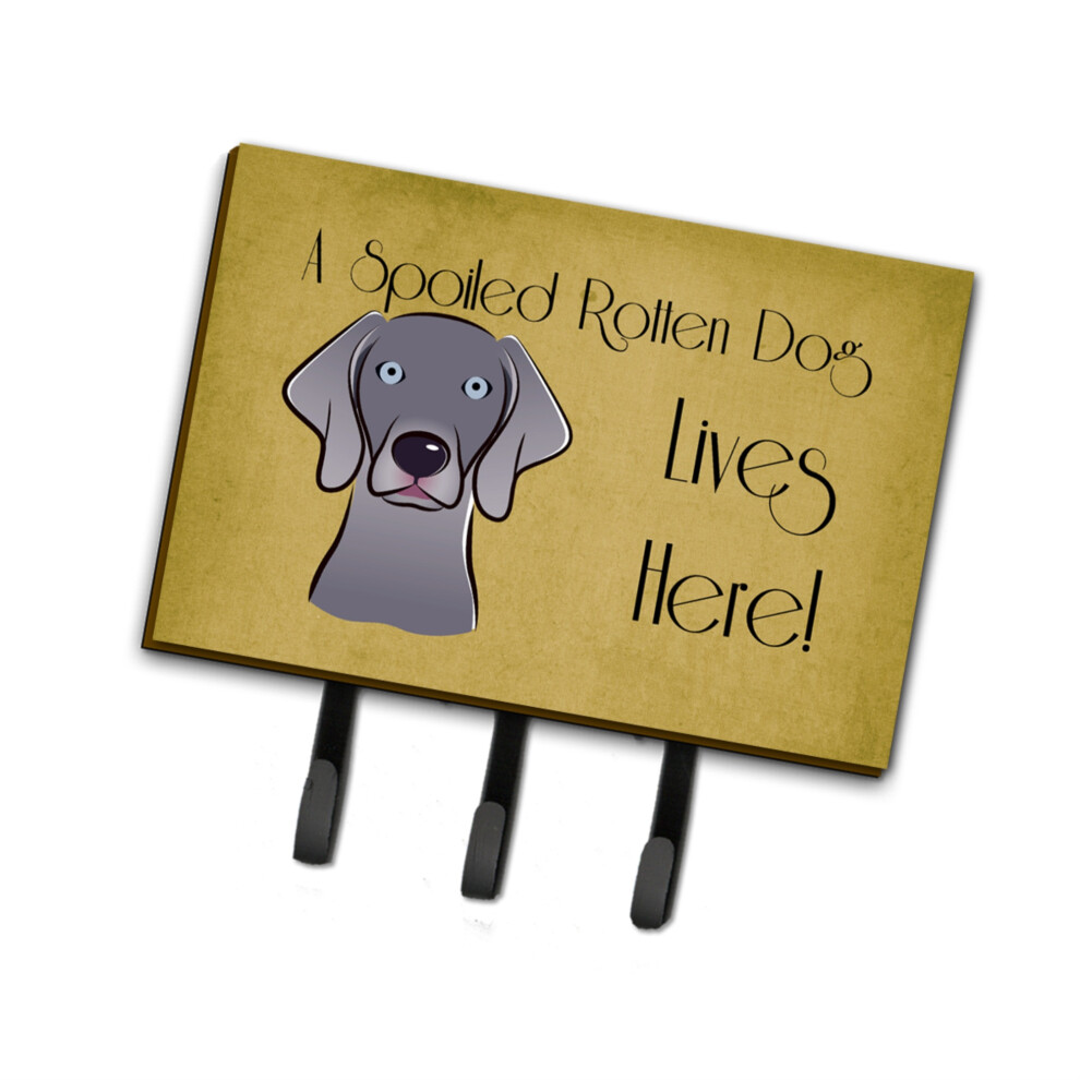 """"Caroline's Treasures BB1479TH68 Weimaraner Spoiled Dog Lives Here Lijn Of Sleutelhanger Groot Veelkleurig""""-image