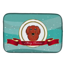 ""Caroline's Treasures Dachshund Merry Christmas Dish Drying Mat  14"""" x 21""""""
