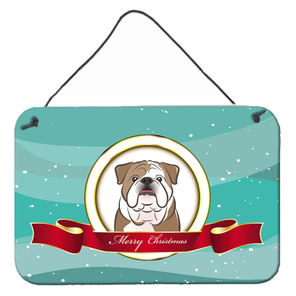 ""Cuadros Navide Os Para Colgar En La Pared O La Puerta Con El Bulldog Ingl S De Caroline's Treasures BB1529DS812 8HX12W""-image