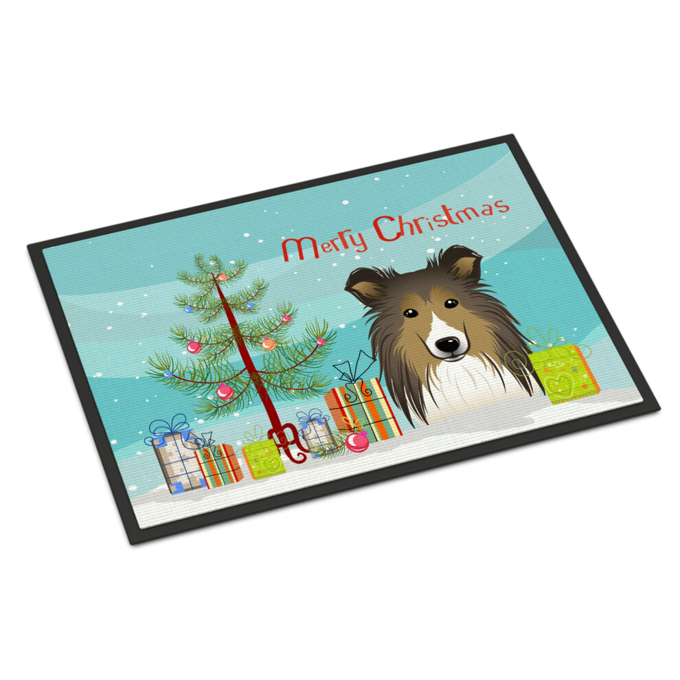 """"Caroline's Treasures Kerstboom En Sheltie Binnen- Of Buitenmat 24X36 Deurmatten Multicolor""""-image
