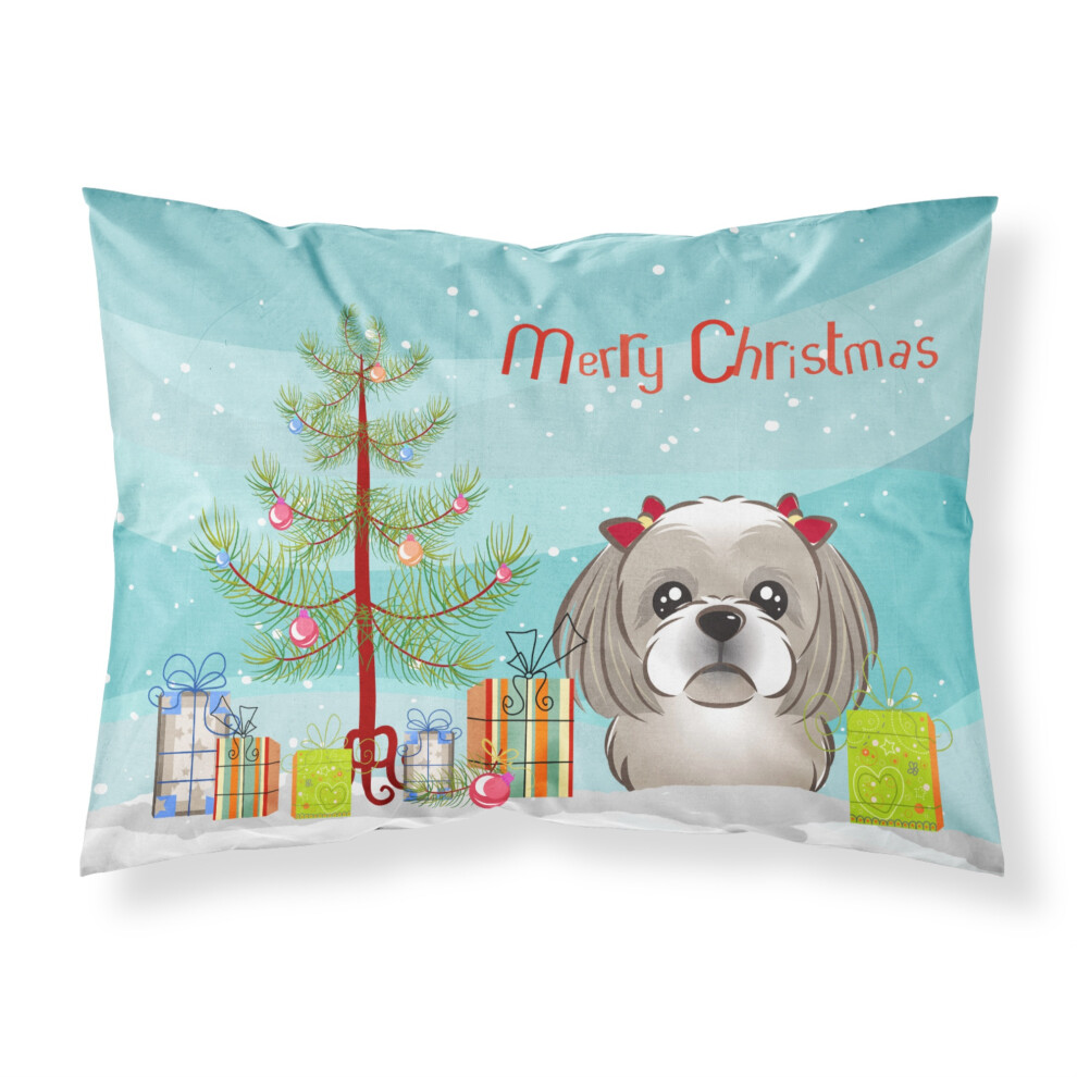 """"Caroline's Treasures BB1622PALLOWCASE Vnocn Stromecek A Ed Strbrn Tkanina Shih Tzu Standardn Povlak Na Poltr Velk Vcebarevn""""-image