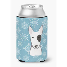"""" Caroline's Treasures Snowflake Bull Terrier Can/Bottle Hugger Multicolor """"
