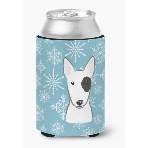 """" Caroline's Treasures Snowflake Bull Terrier Can/Bottle Hugger Multicolor """"