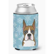 """" Caroline's Treasures Snowflake Boxer Can/Bottle Hugger Multicolor """"