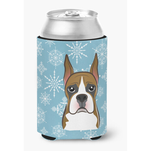 """" Caroline's Treasures Snowflake Boxer Can/Bottle Hugger Multicolor """"
