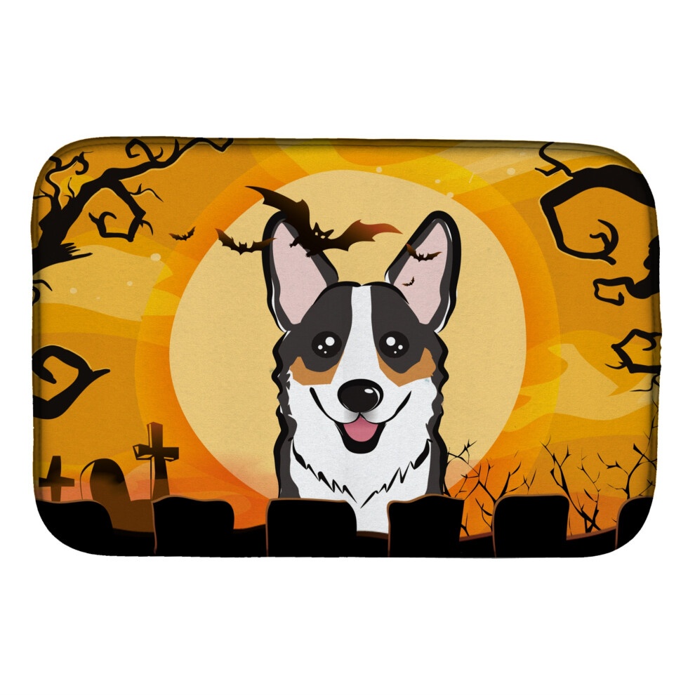 Tapis De S Chage De Vaisselle Corgi Tricolore D'halloween De Caroline's Treasures 14"""""""" X 21""""""""""-image
