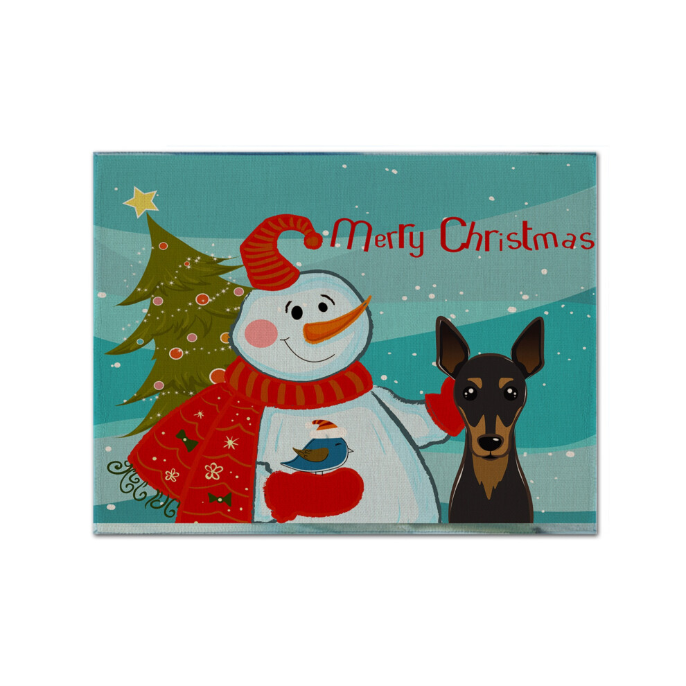 ""Caroline's Treasures BB1860PLMT Set de table en tissu bonhomme de neige avec mini    pingle multicolore""