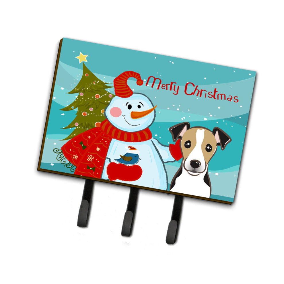 ""Caroline's Treasures BB1881TH68 Bonhomme De Neige Avec Jack Russell Terrier Laisse Ou Porte-Cl S Grand Multicolore""-image