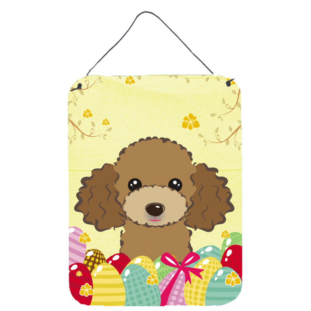 """"Caroline's Treasures Chocoladebruine Poedel Paaseierenjacht Muur- Of Deurhangende Prints BB1938DS1216 16HX12W Multicolor""""-image