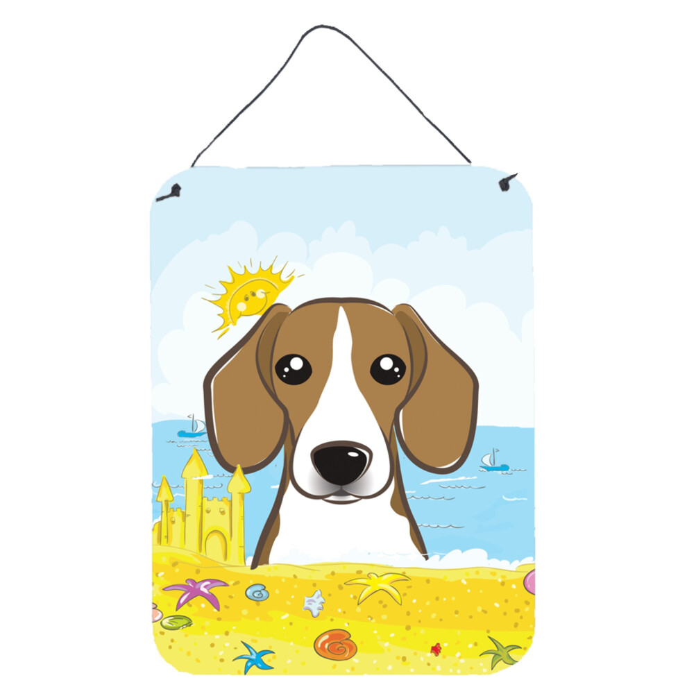 Caroline's Treasures Beagle Summer Beach Drucke Zum Aufh Ngen An Wand Oder T R, BB2107DS1216, 16HX12W, Mehrfarbig-image