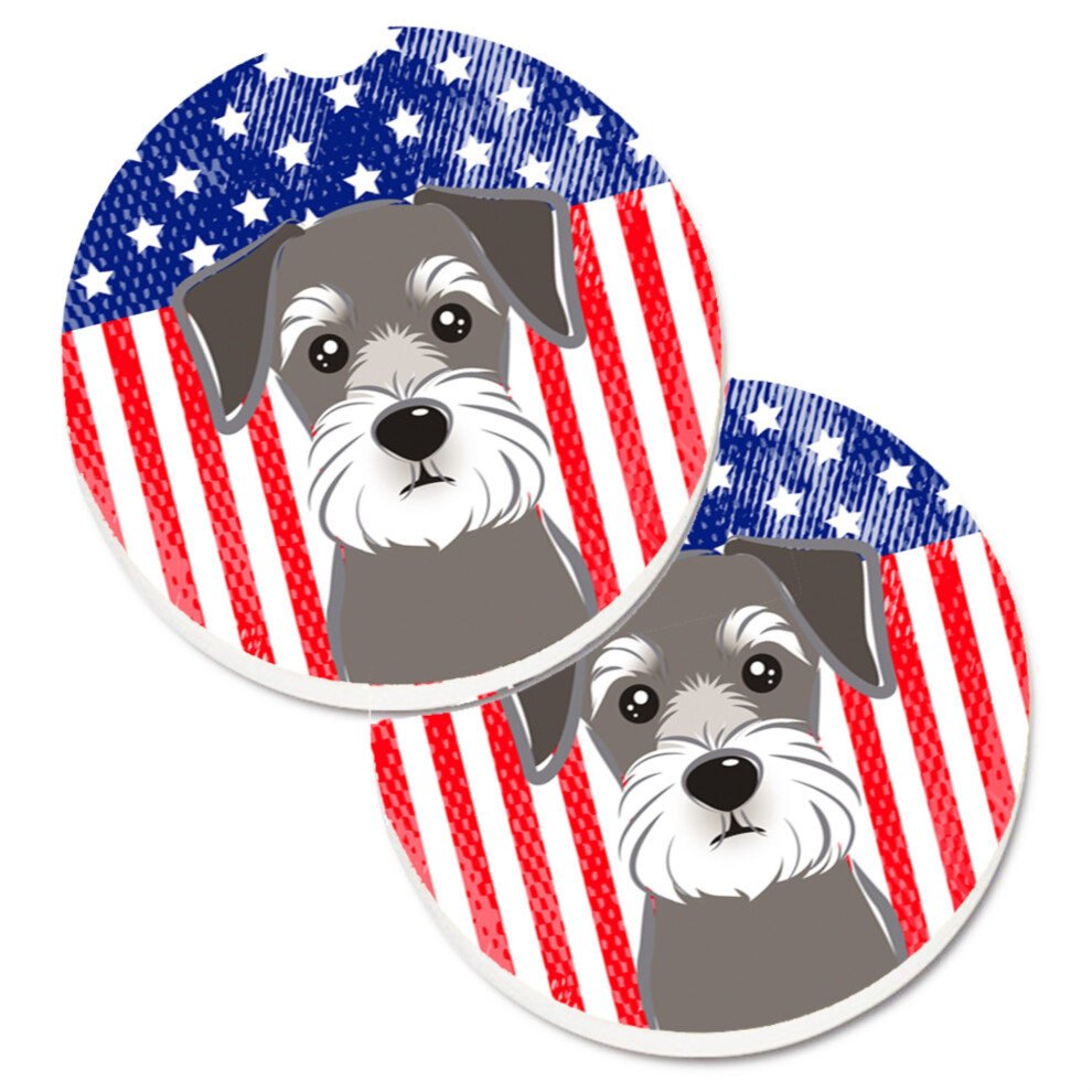 """"Caroline's Treasures American Flag & Schnauzer Set Di 2 Portabicchieri Per Auto BB2136CARC 2,56 Multicolore""""-image