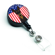 """" Caroline's Comorsures American Flag ?i Min Pin retractabile REEL MULTICOLOR (BB2170BR) """"