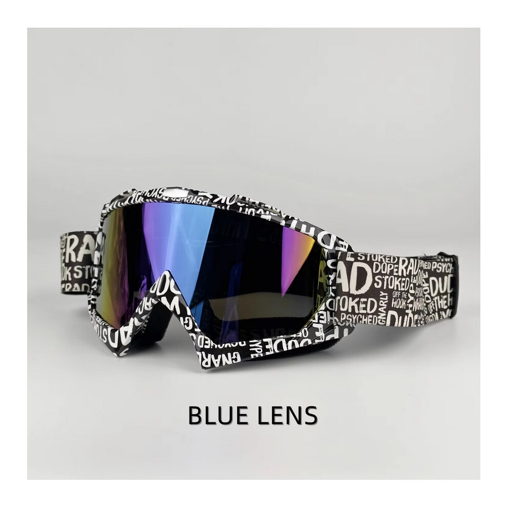 Photos - Motorcycle Goggles / Face Mask  Newest Motorcycle Goggles For Men Motocross Sunglasses Safety Protective MX Night Vision Helmet Goggles vintage D(11A-BLUE)