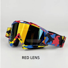 (09B-RED) Newest Motorcycle Goggles For Men Motocross Sunglasses Safety Protective MX Night Vision Helmet Goggles vintage Driving Glasses