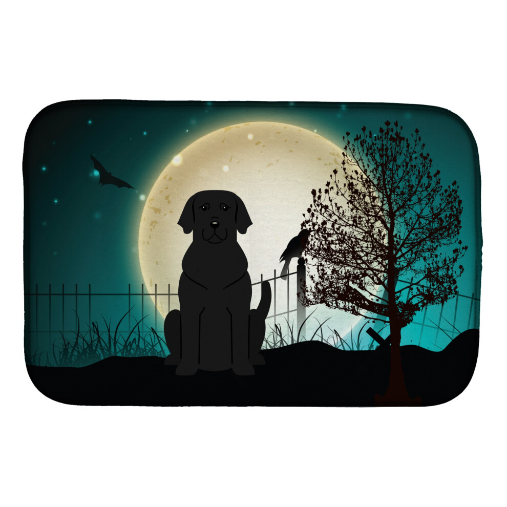 Tapis De S Chage Pour Vaisselle 14 X 21 Pouces Motif De Labrador Noir Effrayant Pour Halloween De Caroline's Treasures-image