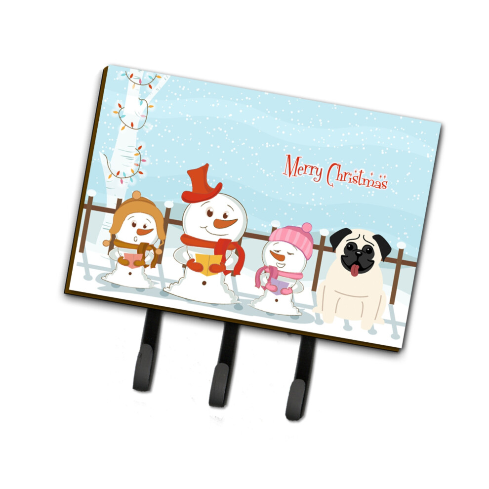 ""Caroline's Treasures Merry Christmas Carolers Pug Cream Leash Of Sleutelhanger BB2335TH68 Triple Multicolor""-image
