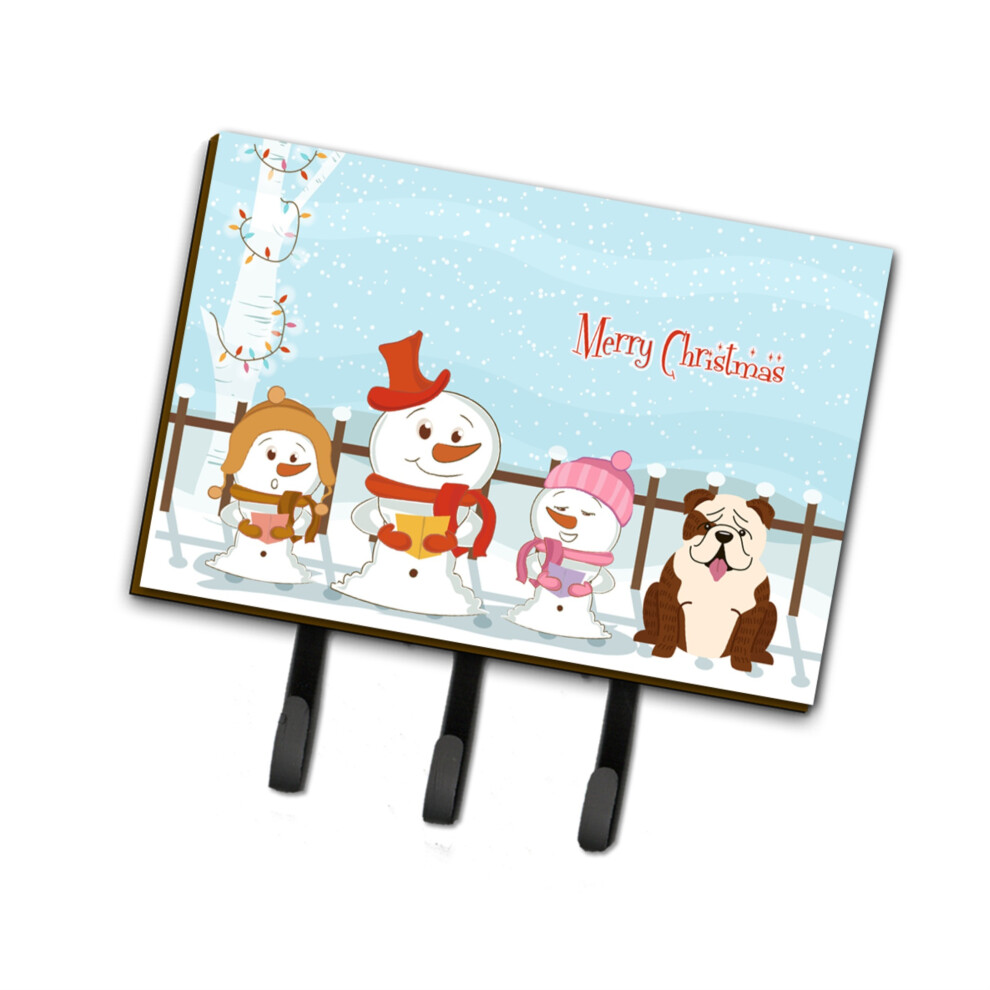 ""Caroline's Treasures Christmas Carolers Merry English Bulldog Brindle Porte-Cl S Ou Laisse Blanche BB2452TH68 Triple""-image