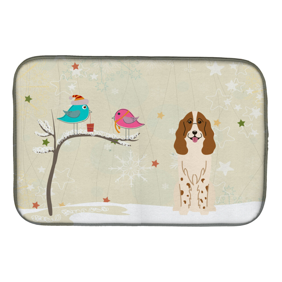 ""Caroline's Treasures Weihnachtsgeschenke Unter Freunden, Abtropfmatte Mit Russischem Spaniel, 14 X 21 Zoll-image