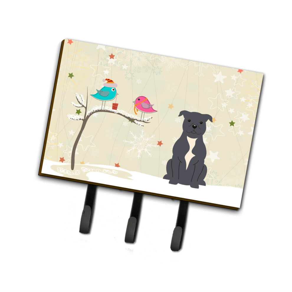 """"Caroline's Treasures Kerstcadeaus Vrienden Staffordshire Bull Terrier Blauwe Riem Of Sleutelhanger BB2518TH68 Triple""""-image