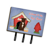""Caroline's Treasures Dog House Collection Staffordshire Bull Terrier Chocolate Leash or Key Holder BB2802TH68  Triple""