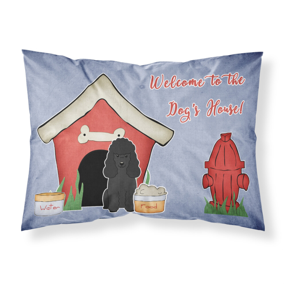 Taie D'oreiller Standard En Tissu Noir Pour Caniche De La Collection Dog House De Caroline's Treasures BB2825PILLOWCASE Multicolore-image
