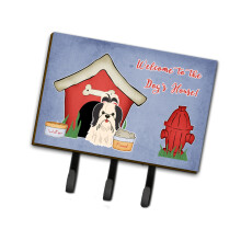 ""Caroline's Treasures Dog House Collection Shih Tzu Black White Leash or Key Holder BB2842TH68 Triple""