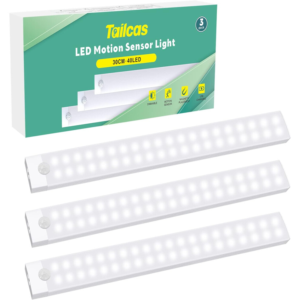 Tailcas Store Tailcas Indoor Motion Detector Kitchen Sensor Cabinet Ing, Usb Rechargeable Night Dimmable Cupboard Light