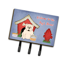 ""Caroline's Treasures Dog House Collection English Bulldog White Leash or Key Holder BB2877TH68 Triple""