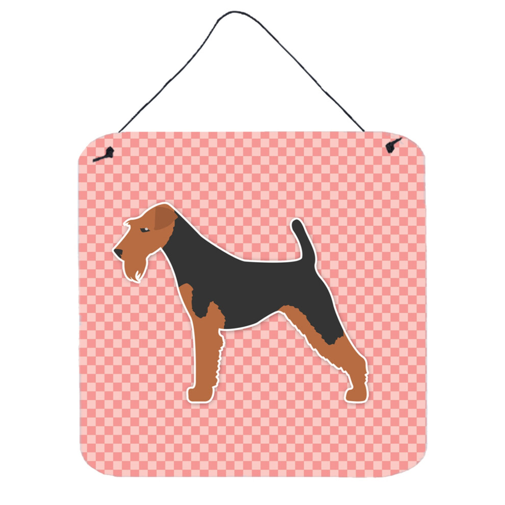""Caroline's Treasures Impressions Murales Ou De Porte Damier Welsh Terrier Rose BB3585DS66 6"""""""" X 6"""""""" Multicolore""""-image