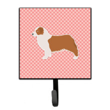 ""Caroline's Treasures Australian Shepherd Dog Checkerboard Pink Leash or Key Holder BB3633SH4  Small  Multicolor""