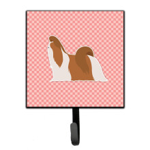 ""Caroline's Treasures Shih Tzu Checkerboard Pink Leash or Key Holder BB3646SH4  Small  Multicolor""