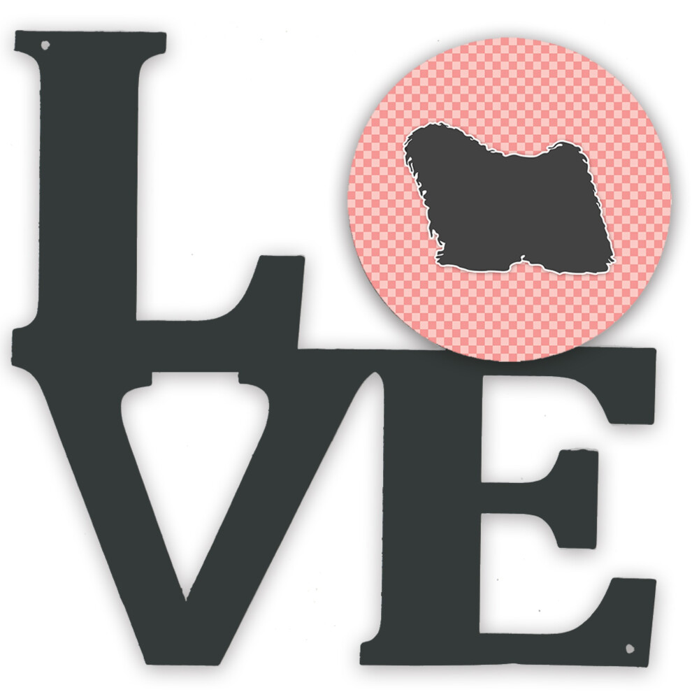 Caroline's Treasures Puli Checkerboard Pink Metal Artwork Love Wall-Decor Multicolor-image