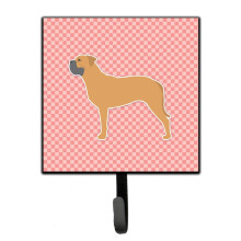 ""Caroline's Treasures Bullmastiff Checkerboard Pink Leash or Key Holder BB3671SH4  Small  Multicolor""