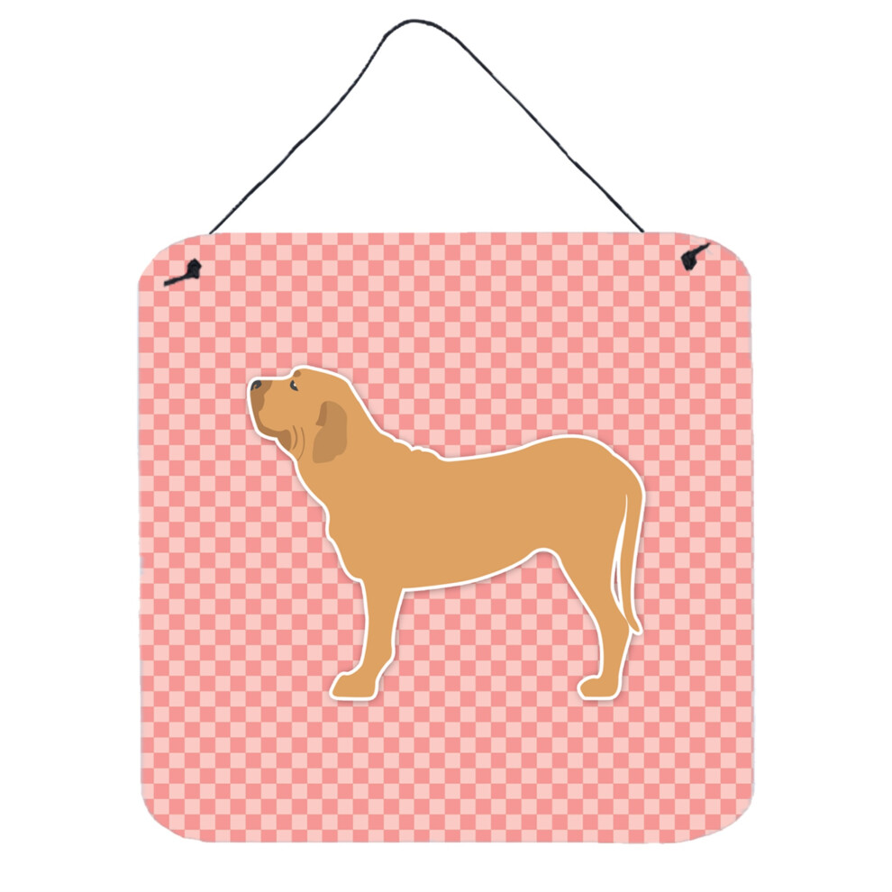 """"Caroline's Treasures Fila Brasileiro Checkerboard Pink Wand- Of Deurhangende Prints BB3679DS66 6"""""""" X 6"""""""" Multicolor""""-image