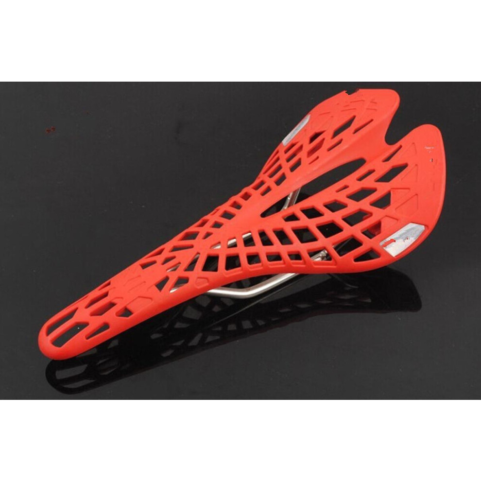 (Red) Bike Cycling Seat Mountain Road Bicycle Cycling Bike Hollow Saddle Plastic New Mtb Red