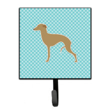 ""Caroline's Treasures Italian Greyhound Checkerboard Blue Leash or Key Holder BB3714SH4  Small  Multicolor""