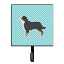 ""Caroline's Treasures Bernese Mountain Dog Checkerboard Blue Leash or Key Holder BB3719SH4  Small  Multicolor""