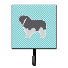 ""Caroline's Treasures Polish Lowland Sheepdog Dog Checkerboard Blue Leash or Key Holder BB3732SH4  Small  Multicolor""
