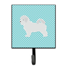 ""Caroline's Treasures Maltese Checkerboard Blue Leash or Key Holder BB3736SH4  Small  Multicolor""