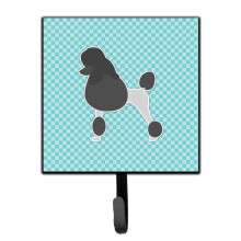 ""Caroline's Treasures Poodle Checkerboard Blue Leash or Key Holder BB3739SH4  Small  Multicolor""