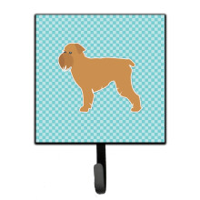 ""Caroline's Treasures Brussels Griffon Checkerboard Blue Leash or Key Holder BB3740SH4  Small  Multicolor""