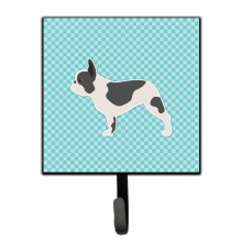 ""Caroline's Treasures French Bulldog Checkerboard Blue Leash or Key Holder BB3741SH4  Small  Multicolor""