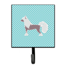 ""Caroline's Treasures Chinese Crested Checkerboard Blue Leash or Key Holder BB3743SH4  Small  Multicolor""