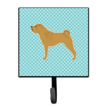 ""Caroline's Treasures Shar Pei Checkerboard Blue Leash or Key Holder BB3752SH4  Small  Multicolor""