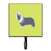 ""Caroline's Treasures Bearded Collie Checkerboard Green Leash or Key Holder BB3817SH4 Small Multicolor""